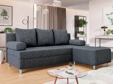 Eifion 3-seters sovesofa med sjeselong, høyrevendt - grå - Møbler - Sofaer - Sovesofaer - Forovervendt sovesofa