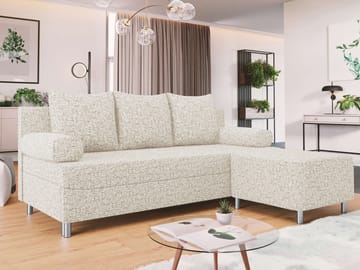 Eifion 3-seters sovesofa med sjeselong, høyrevendt - lys beige - Møbler - Sofaer - Sovesofaer - Forovervendt sovesofa