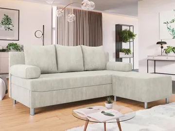 Eifion 3-seters sovesofa med sjeselong, høyrevendt - lys beige - Møbler - Sofaer - Sovesofaer - Forovervendt sovesofa