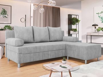 Eifion 3-seters sovesofa med sjeselong, høyrevendt - lysegrå - Møbler - Sofaer - Sovesofaer - Forovervendt sovesofa