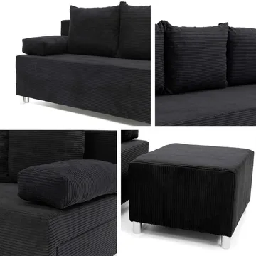 Eifion 3-seters sovesofa med sjeselong, høyrevendt - mørkebrun - Møbler - Sofaer - Sovesofaer - Forovervendt sovesofa