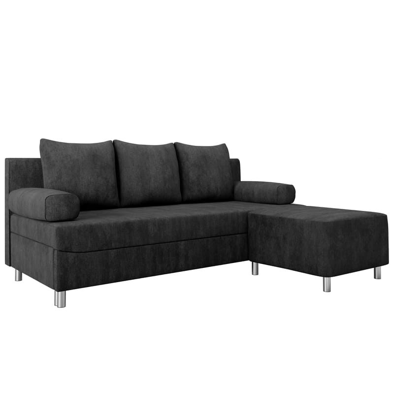 Eifion 3-seters sovesofa med sjeselong, høyrevendt - svart - Møbler - Sofaer - Sovesofaer - Forovervendt sovesofa