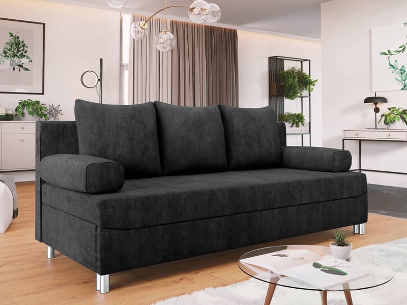 Eifion 3-seters sovesofa - svart - Møbler - Sofaer - Sovesofaer - 3 seters sovesofa