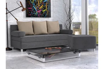 Eifion Sovesofa 3-seter - Mørkegrå - Møbler - Sofaer - Sovesofaer - 3 seters sovesofa