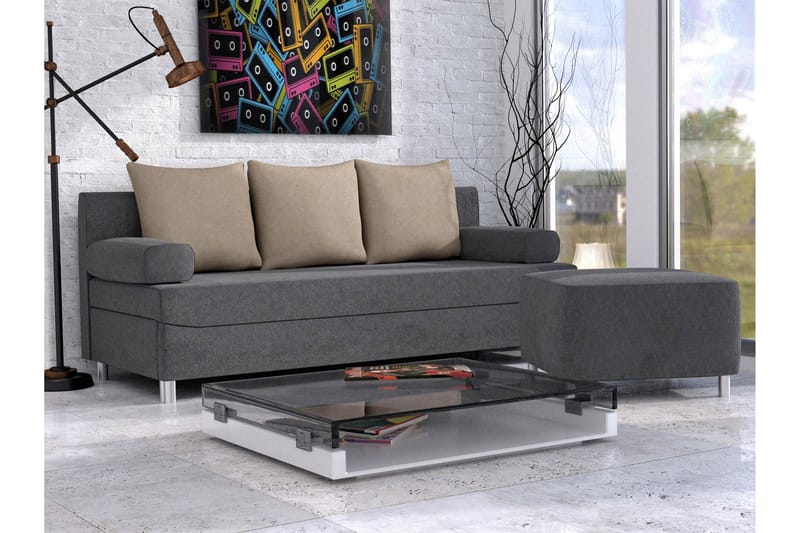 Eifion Sovesofa 3-seter - Mørkegrå - Møbler - Sofaer - Sovesofaer - 3 seters sovesofa