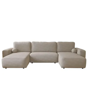 Elvior 5-seters U-formet sovesofa med dobbeltdivan