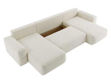 Elvior 5-seters U-formet sovesofa med dobbeltdivan - beige - Møbler - Sofaer - Sovesofaer - Hjørnesovesofa