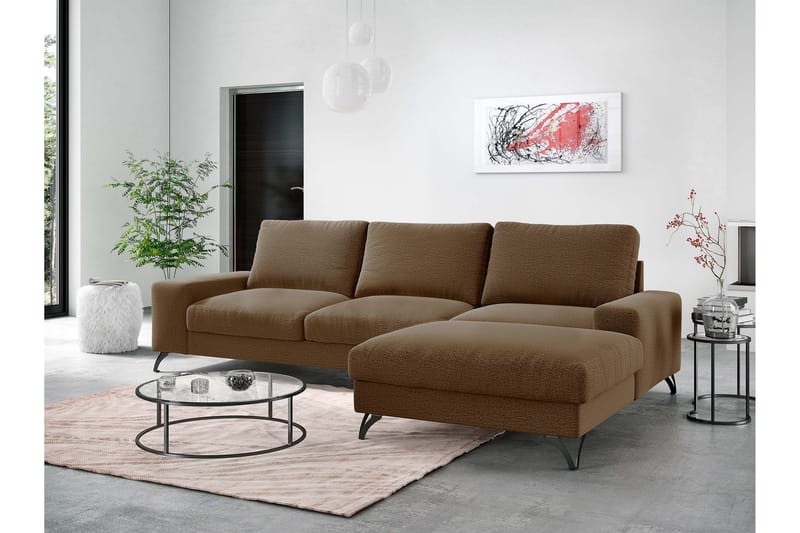 Emet Sovesofa med Divan 3-seter - Beige - Møbler - Sofaer - Sovesofaer - Langsgående sovesofa