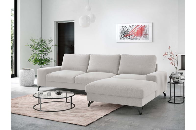 Emet Sovesofa med Divan 3-seter - Grå - Møbler - Sofaer - Sovesofaer - Langsgående sovesofa