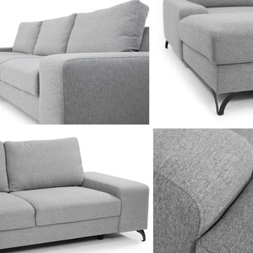 Emet Sovesofa med Divan 3-seter - Grå - Møbler - Sofaer - Sovesofaer - Langsgående sovesofa