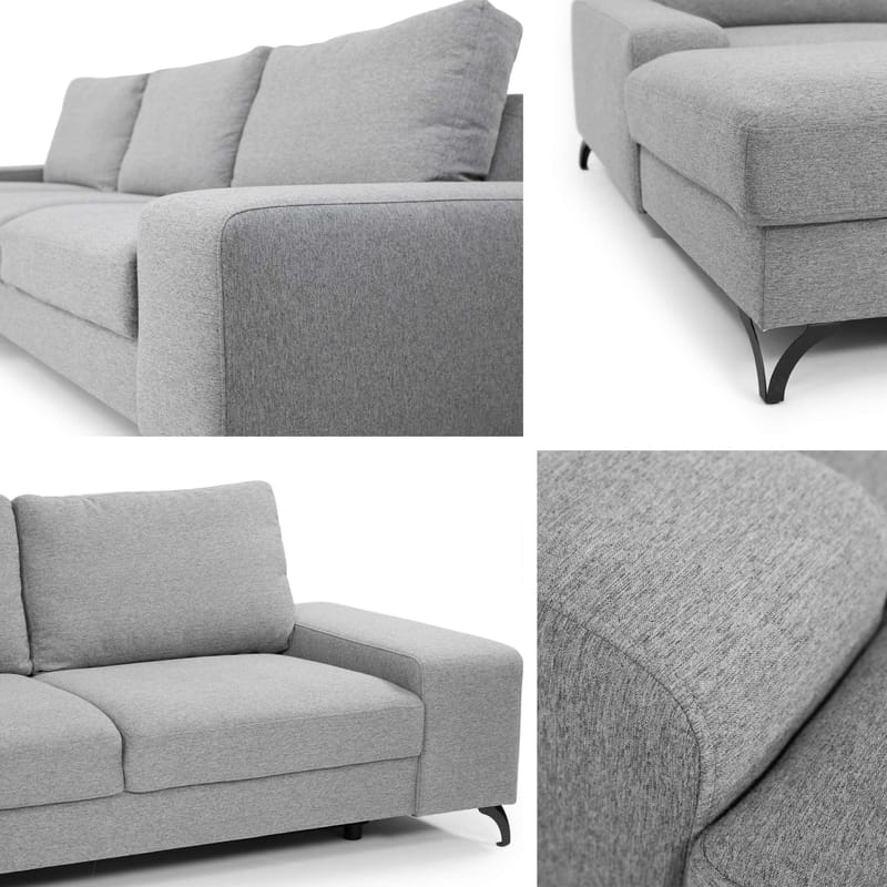 Emet Sovesofa med Divan 3-seter - Grå - Møbler - Sofaer - Sovesofaer - Langsgående sovesofa