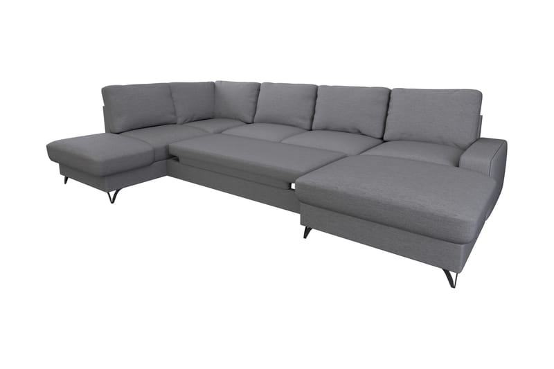 Emet Sovesofa med Divan og Sjeselong 5-seter - Beige - Møbler - Sofaer - Sovesofaer - Langsgående sovesofa