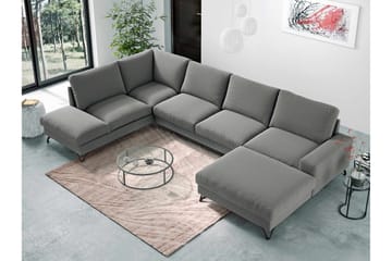Emet Sovesofa med Divan og Sjeselong 5-seter - Beige - Møbler - Sofaer - Sovesofaer - Langsgående sovesofa