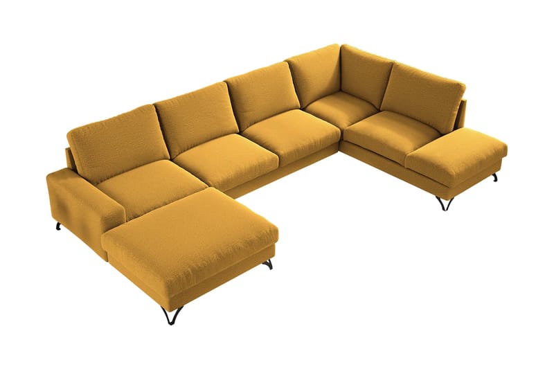Emet Sovesofa med Divan og Sjeselong 5-seter, Gul