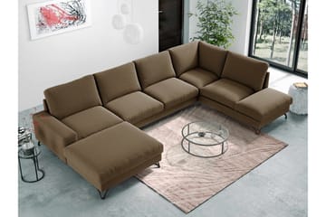 Emet Sovesofa med Divan og Sjeselong 5-seter - Hvit - Møbler - Sofaer - Sovesofaer - Langsgående sovesofa