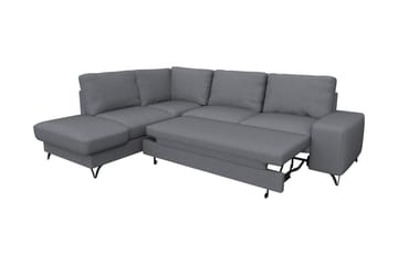 Emet Sovesofa med Sjeselong 4-seter - Grå - Møbler - Sofaer - Sovesofaer - Langsgående sovesofa