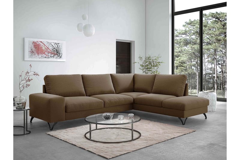 Emet Sovesofa med Sjeselong 4-seter - Gul - Møbler - Sofaer - Sovesofaer - Langsgående sovesofa