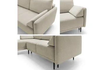 Enaya Sovesofa Med 3-Seters Divan - Beige - Møbler - Sofaer - Sovesofaer - Sovesofa divan