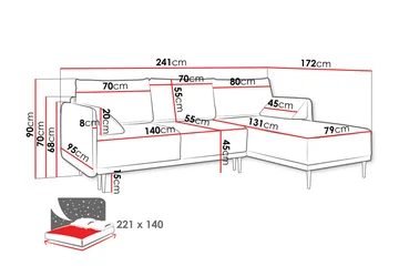 Enaya Sovesofa Med 3-Seters Divan - Beige - Møbler - Sofaer - Sovesofaer - Sovesofa divan