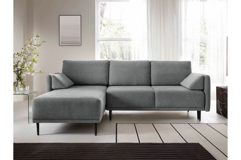 Enaya Sovesofa Med 3-Seters Divan - Grå - Møbler - Sofaer - Sovesofaer - Sovesofa divan