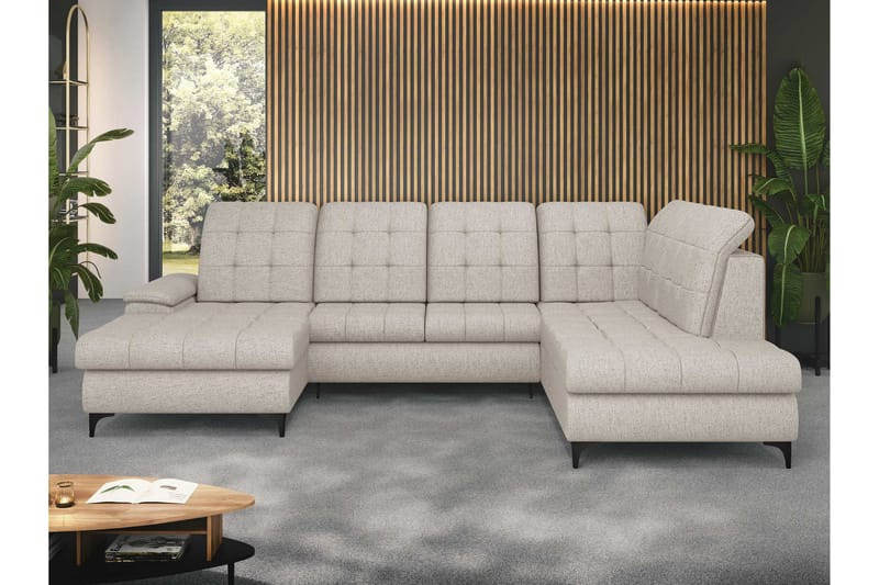 Enzo Sovesofa med Sjeselong og Dobbel Sjeselong 4-seter - Beige - Møbler - Sofaer - Sovesofaer - Sovesofa divan