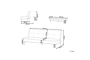 Faizal Sovesofa 3-seter - Mørk grå/Svart - Møbler - Sofaer - Sovesofaer - 3 seters sovesofa