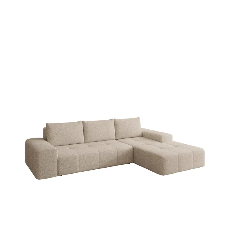 Falor 3-seters sovesofa med divan, høyrevendt - Beige - Møbler - Sofaer - Sovesofaer - Hjørnesovesofa