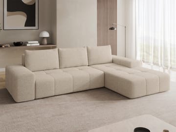 Falor 3-seters sovesofa med divan, høyrevendt - Beige - Møbler - Sofaer - Sovesofaer - Hjørnesovesofa