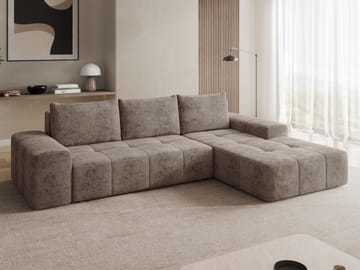 Falor 3-seters sovesofa med divan, høyrevendt - brun - Møbler - Sofaer - Sovesofaer - Hjørnesovesofa
