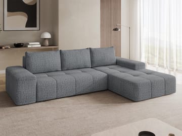 Falor 3-seters sovesofa med divan, høyrevendt - grå - Møbler - Sofaer - Sovesofaer - Hjørnesovesofa