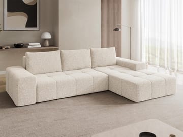 Falor 3-seters sovesofa med divan, høyrevendt - Lys beige - Møbler - Sofaer - Sovesofaer - Hjørnesovesofa
