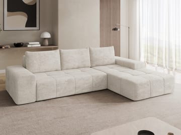 Falor 3-seters sovesofa med divan, høyrevendt - Lysegrå - Møbler - Sofaer - Sovesofaer - Hjørnesovesofa