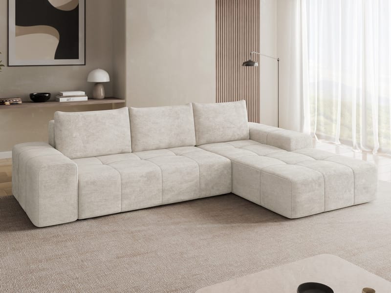 Falor 3-seters sovesofa med divan, høyrevendt - Lysegrå - Møbler - Sofaer - Sovesofaer - Hjørnesovesofa