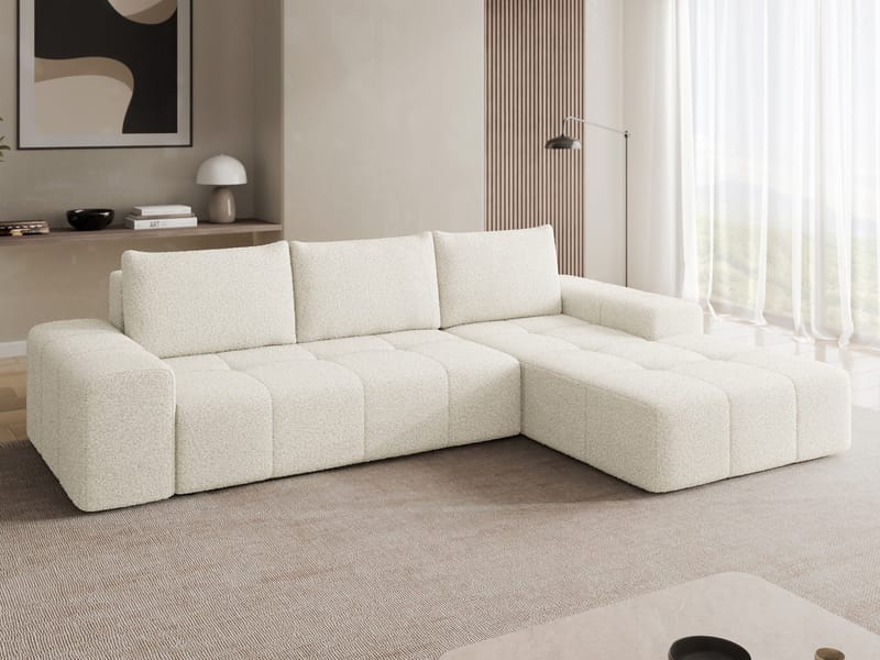 Falor 3-seters sovesofa med divan, høyrevendt - Offwhite - Møbler - Sofaer - Sovesofaer - Hjørnesovesofa