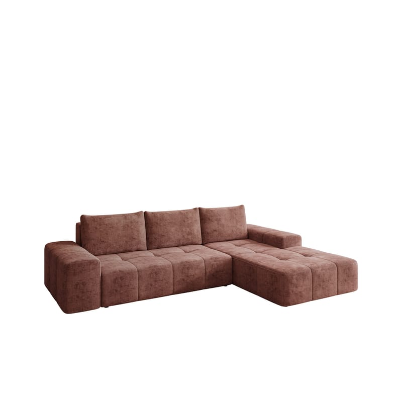 Falor 3-seters sovesofa med divan, høyrevendt - rosa - Møbler - Sofaer - Sovesofaer - Hjørnesovesofa
