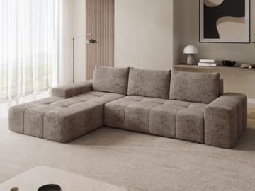 Falor 3-seters sovesofa med divan, venstrevendt - brun - Møbler - Sofaer - Sovesofaer - Hjørnesovesofa