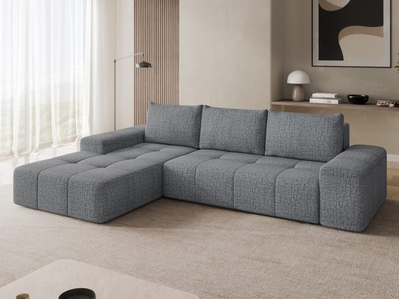 Falor 3-seters sovesofa med divan, venstrevendt - grå - Møbler - Sofaer - Sovesofaer - Hjørnesovesofa