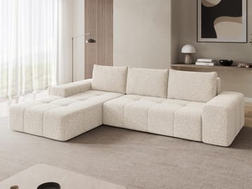 Falor 3-seters sovesofa med divan, venstrevendt - Lys beige - Møbler - Sofaer - Sovesofaer - Hjørnesovesofa
