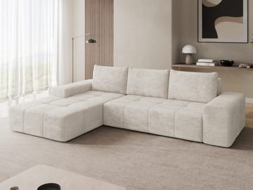 Falor 3-seters sovesofa med divan, venstrevendt - Lysegrå - Møbler - Sofaer - Sovesofaer - Hjørnesovesofa