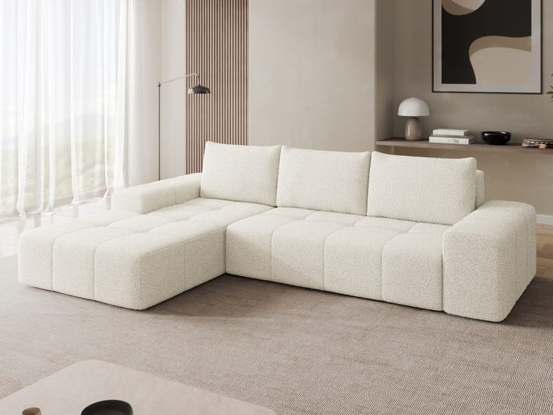 Falor 3-seters sovesofa med divan, venstrevendt - Offwhite - Møbler - Sofaer - Sovesofaer - Hjørnesovesofa