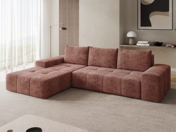 Falor 3-seters sovesofa med divan, venstrevendt - rosa - Møbler - Sofaer - Sovesofaer - Hjørnesovesofa