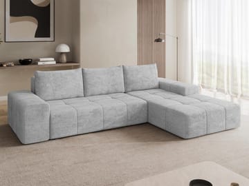 Falor 3-seters sovesofa med sjeselong høyre og oppbevaring - Grå - Møbler - Sofaer - Sovesofaer - Hjørnesovesofa