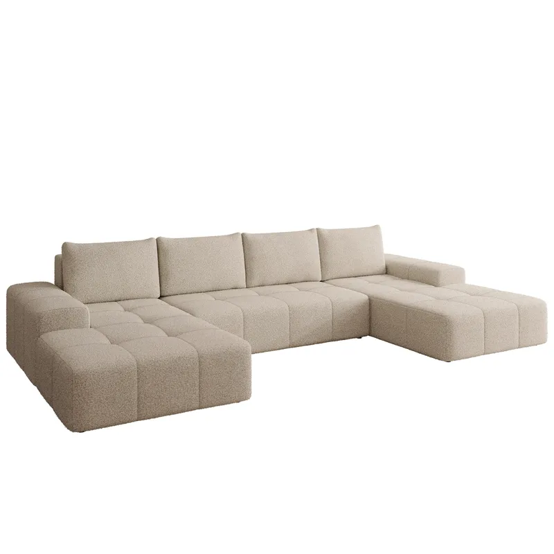 Falor 5-seters U-formet sovesofa - Beige - Møbler - Sofaer - Sovesofaer - Hjørnesovesofa