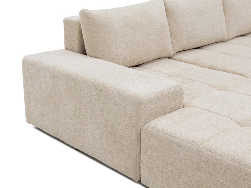 Falor 5-seters U-formet sovesofa - Beige - Møbler - Sofaer - Sovesofaer - Hjørnesovesofa