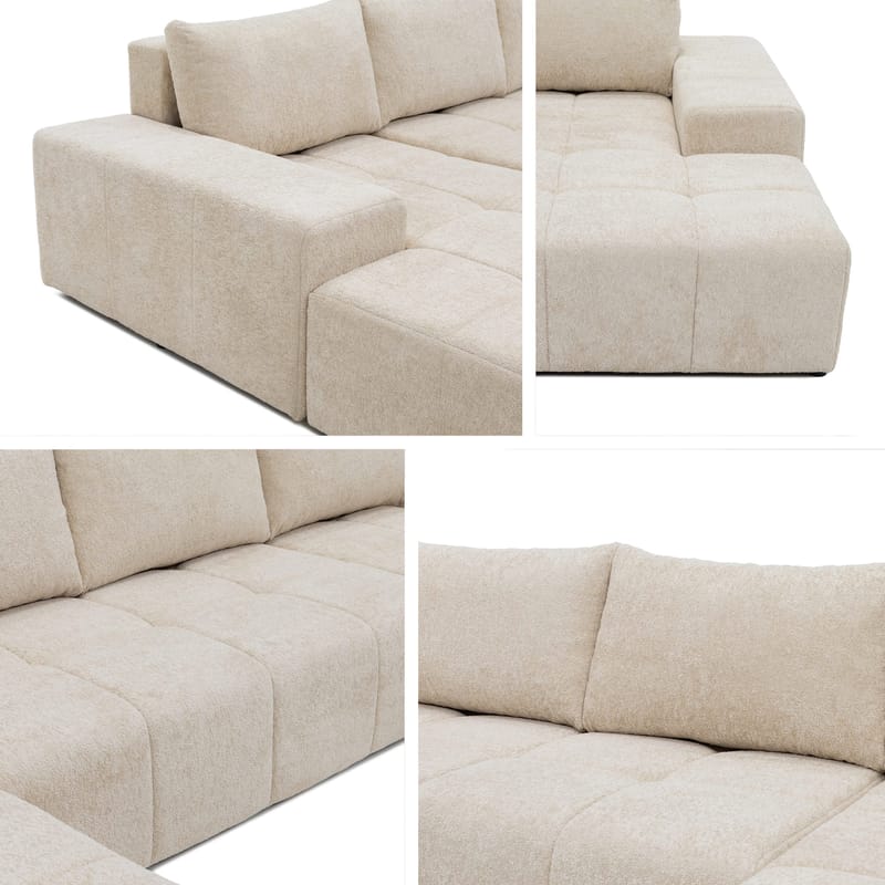 Falor 5-seters U-formet sovesofa - blå - Møbler - Sofaer - Sovesofaer - Hjørnesovesofa