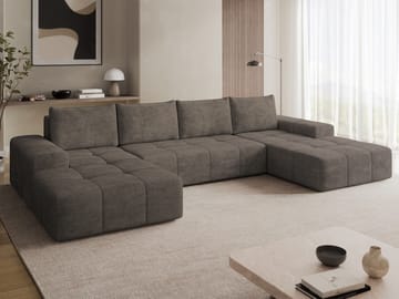 Falor 5-seters U-formet sovesofa - Brun - Møbler - Sofaer - Sovesofaer - Hjørnesovesofa