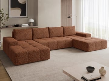 Falor 5-seters U-formet sovesofa - brun - Møbler - Sofaer - Sovesofaer - Hjørnesovesofa