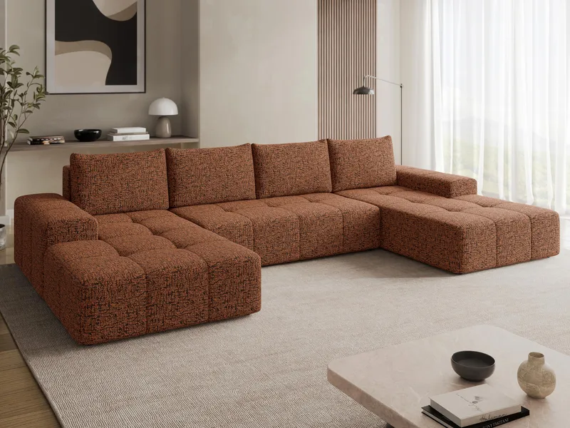 Falor 5-seters U-formet sovesofa - brun - Møbler - Sofaer - Sovesofaer - Hjørnesovesofa