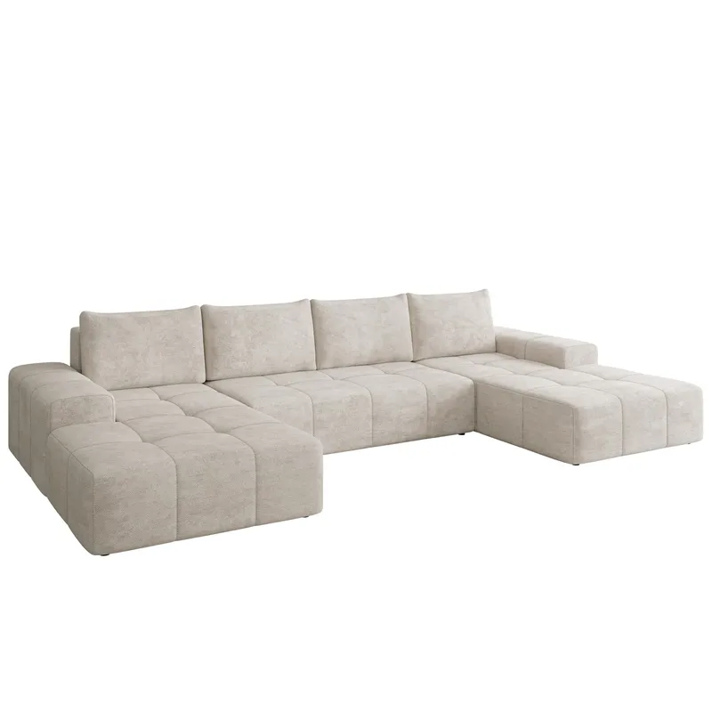 Falor 5-seters U-formet sovesofa - Lys beige - Møbler - Sofaer - Sovesofaer - Hjørnesovesofa