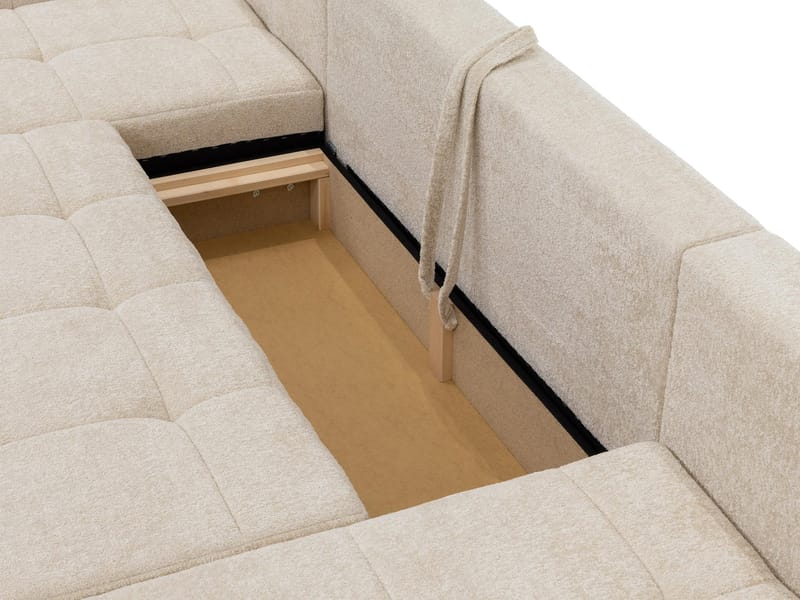 Falor 5-seters U-formet sovesofa - Lys beige - Møbler - Sofaer - Sovesofaer - Hjørnesovesofa